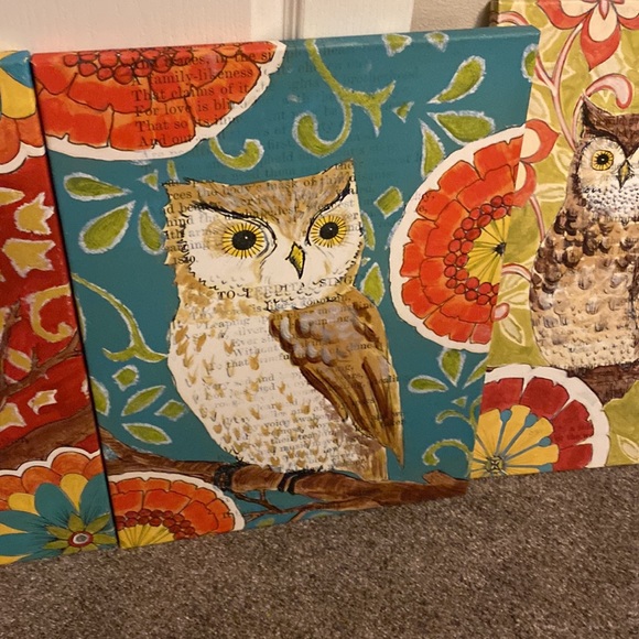 Set of 3 pier 1 owl canvas - Picture 3 of 5